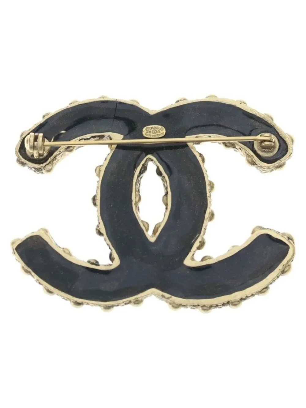 Chanel CC Logo Brooch Pin Badge Gold